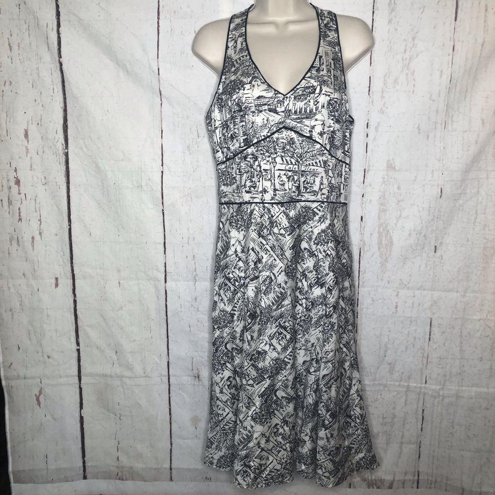 Ann Taylor Loft black and white dress sz 8